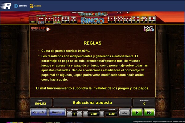 Reglas del Bingo en línea