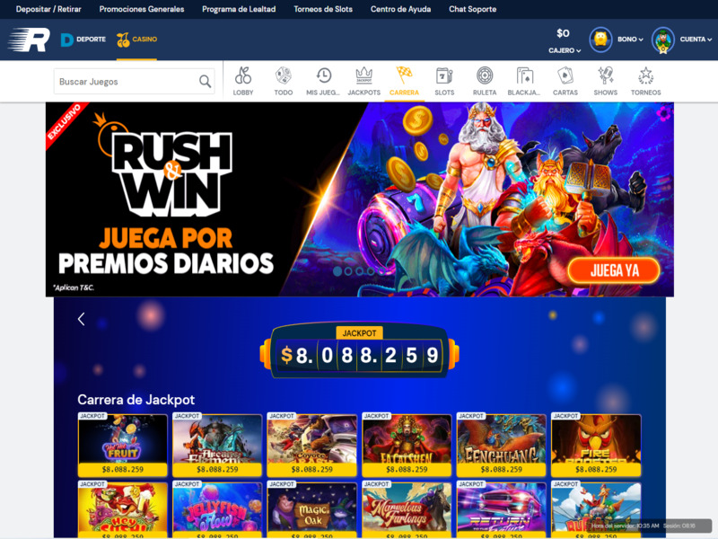 Carreras o Jackpots constantes