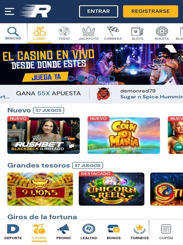 Rushbet Aplicación móvil